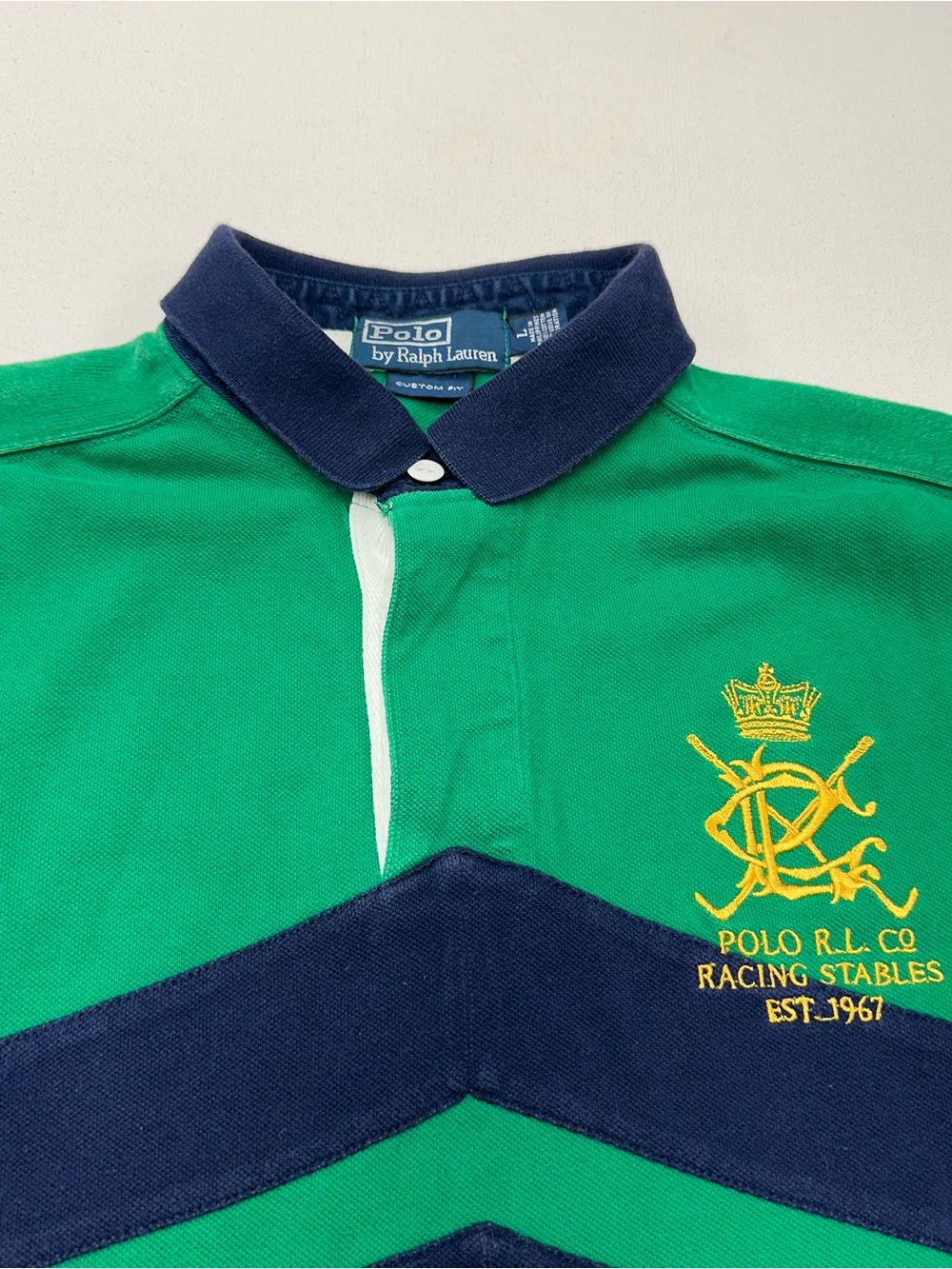 Vintage Polo Ralph Lauren Racing Stables Preppy Polo Tee Early 2000s Mens Large - Picture 3 of 8